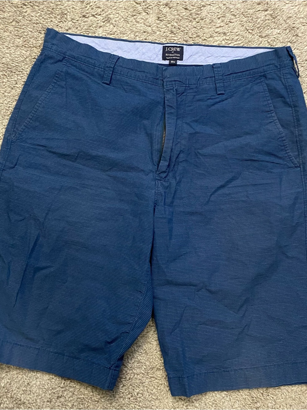 J. Crew Men's Navy Microstripe Flat-Front Shorts